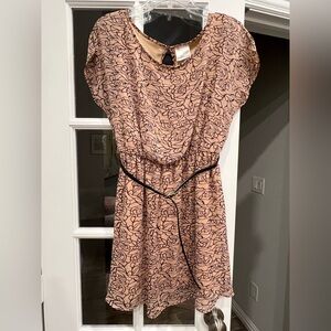 Pink and Black Asymmetrical Dolman Sleeve Sundress